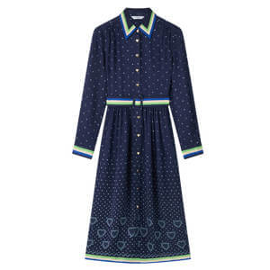 L.K. Bennett Kate Navy Multi Hearts And Card Shirt Dress